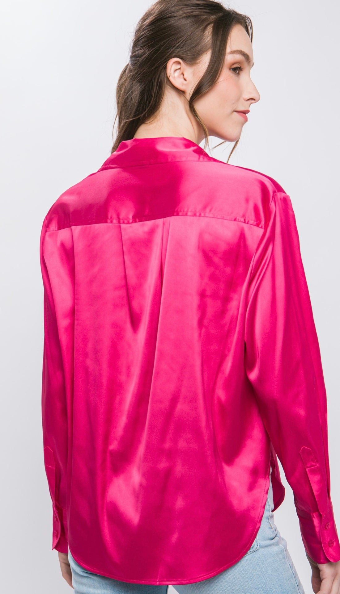 Luna Satin Button Down