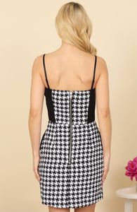 Dee Houndstooth Mini Dress - Size L