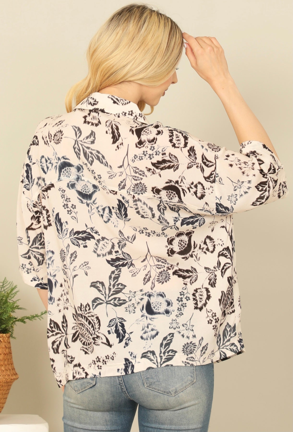 Dee Printed Quarter Sleeve Top