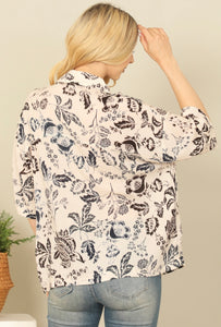 Dee Printed Quarter Sleeve Top