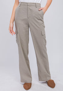 Santi Linen Cargo Pants - Size L