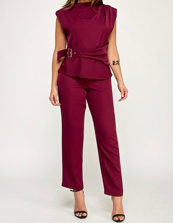 Nate Belted Top + Pants Set