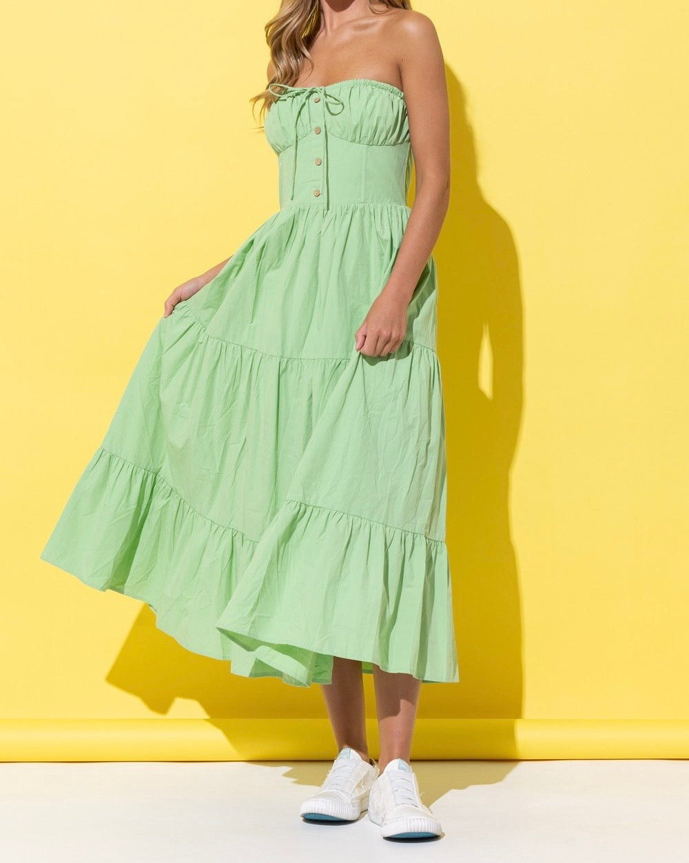 Sarah Tube Top Tiered Dress - Size L
