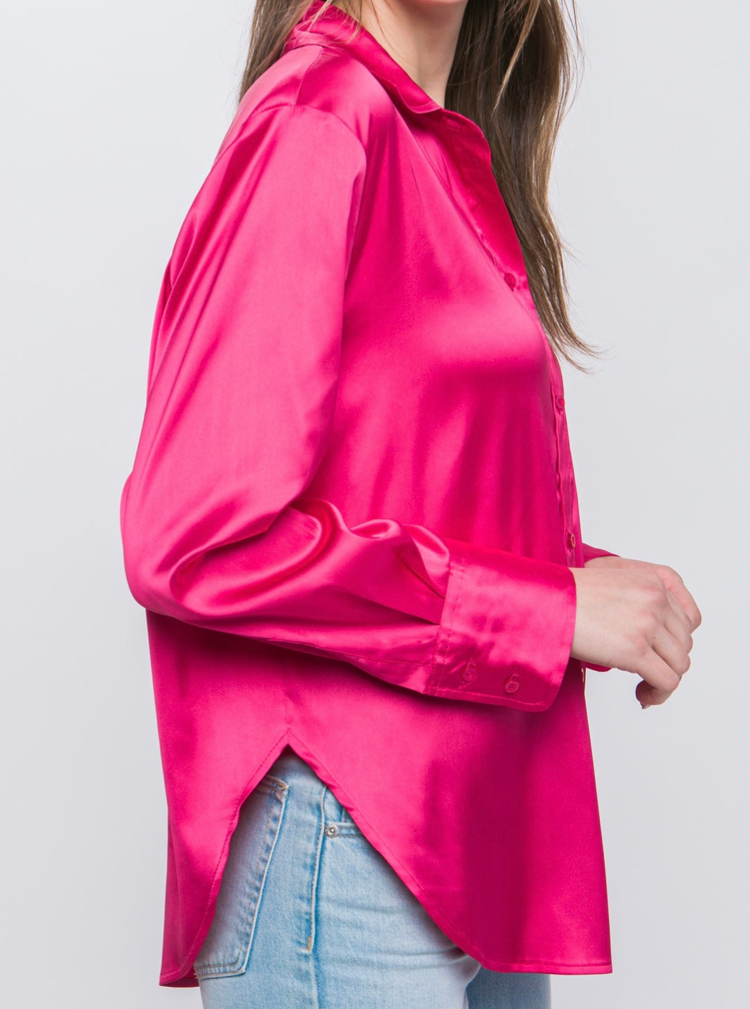 Luna Satin Button Down