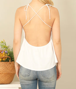 Jaden Open Back Peplum Top