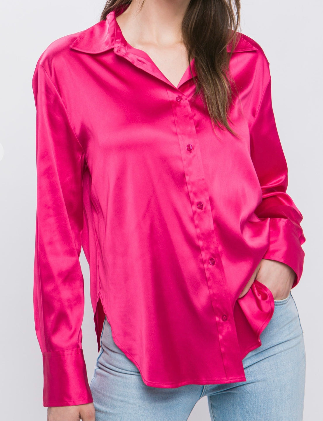 Luna Satin Button Down