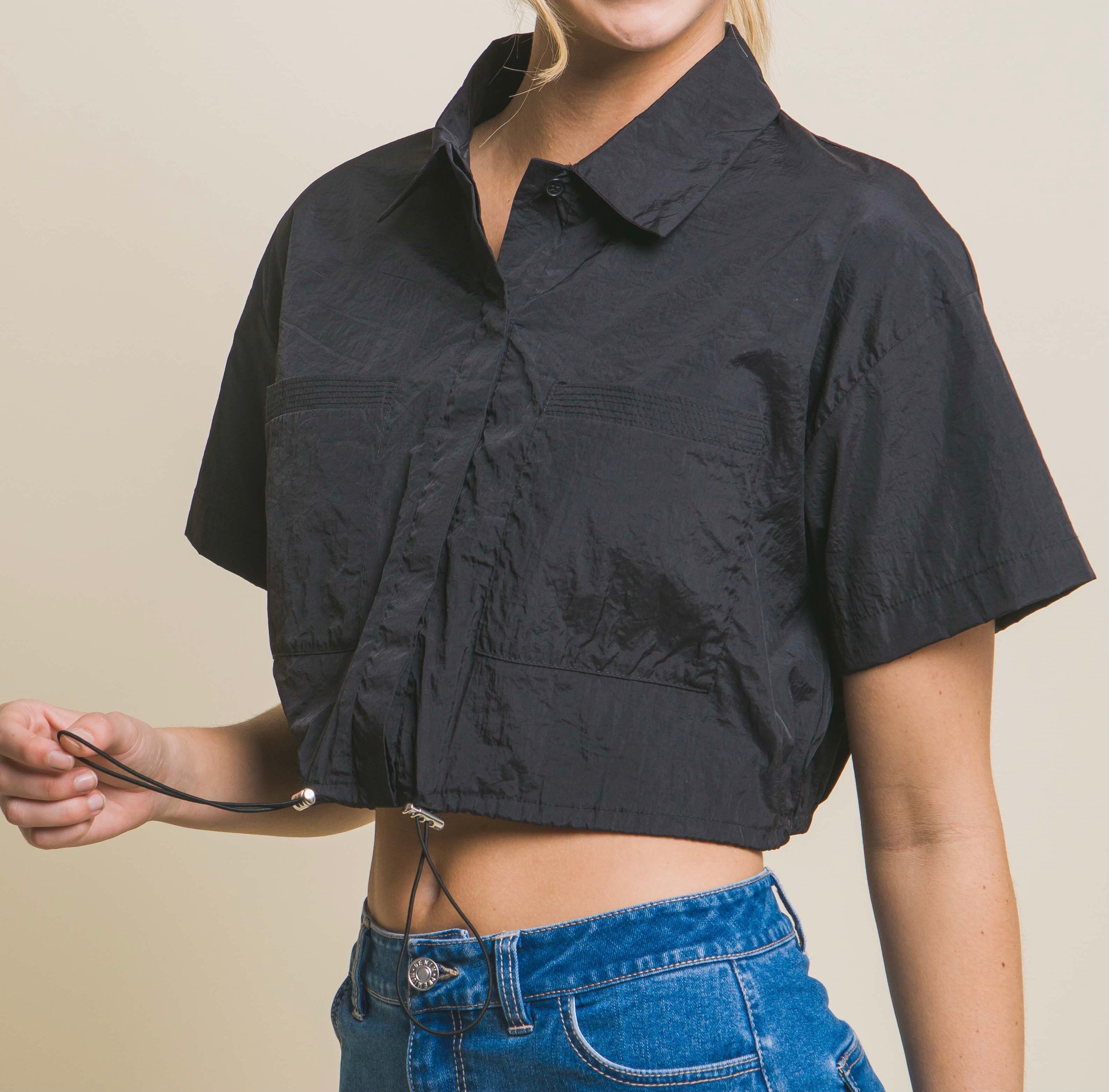 Luna Nylon Crop Shirt