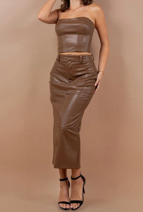Ari Leatherette Corset Tube Top (Multiple Colors Available)