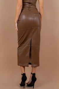 Ari Leatherette Pencil Skirt (Multiple Colors Available)