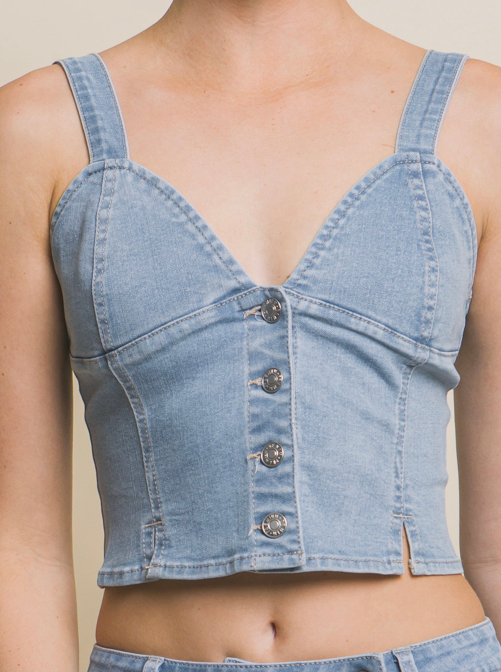 Zully Denim Sweetheart Top