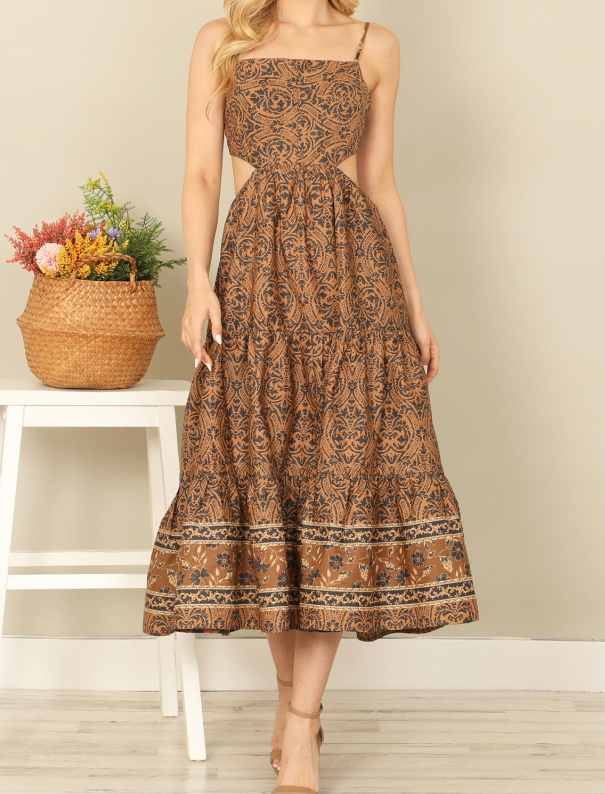 Nate Printed Statement Back Dress