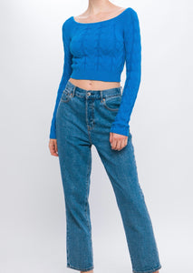 Elvia Cable Knit Sweater Top