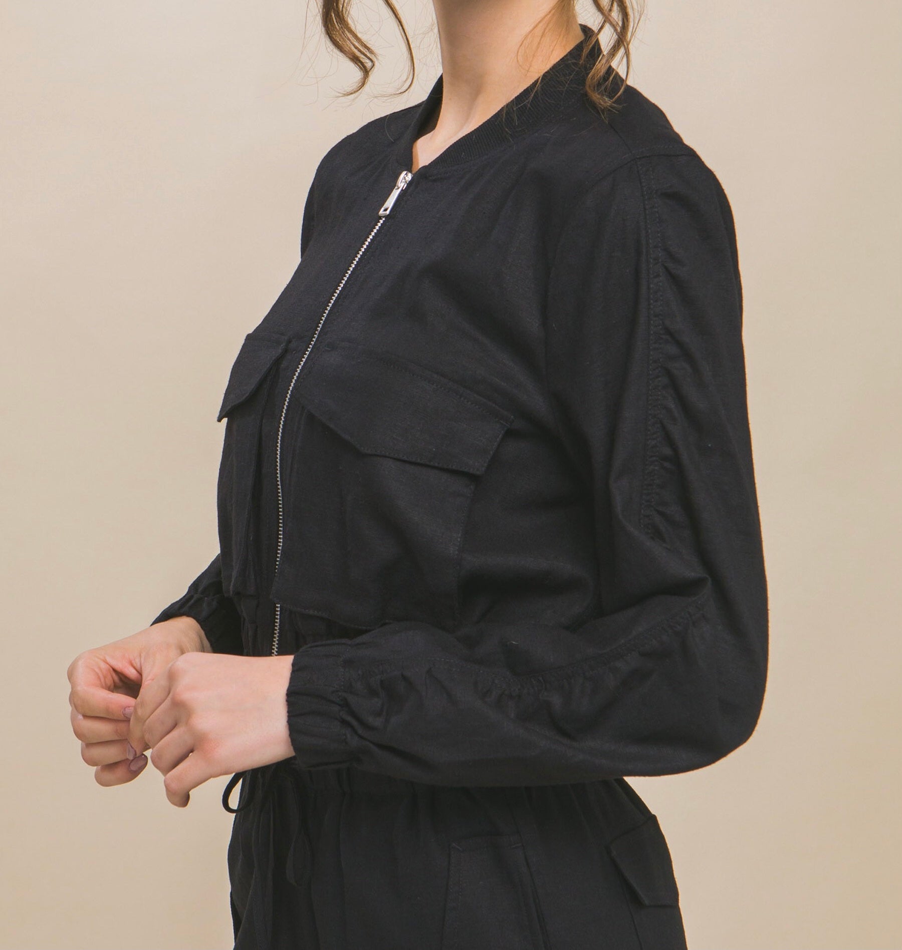 Scarlett Linen Bomber Jacket