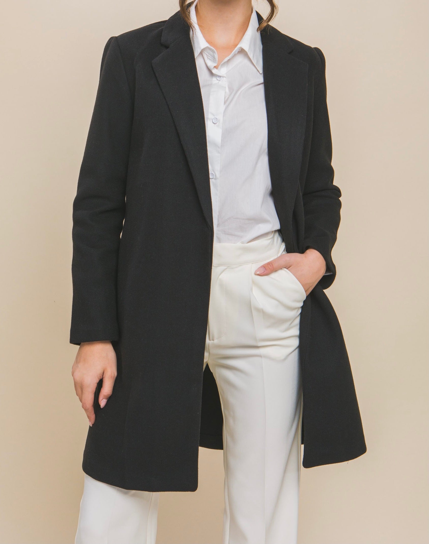 Santi Long Line Coat - Size L