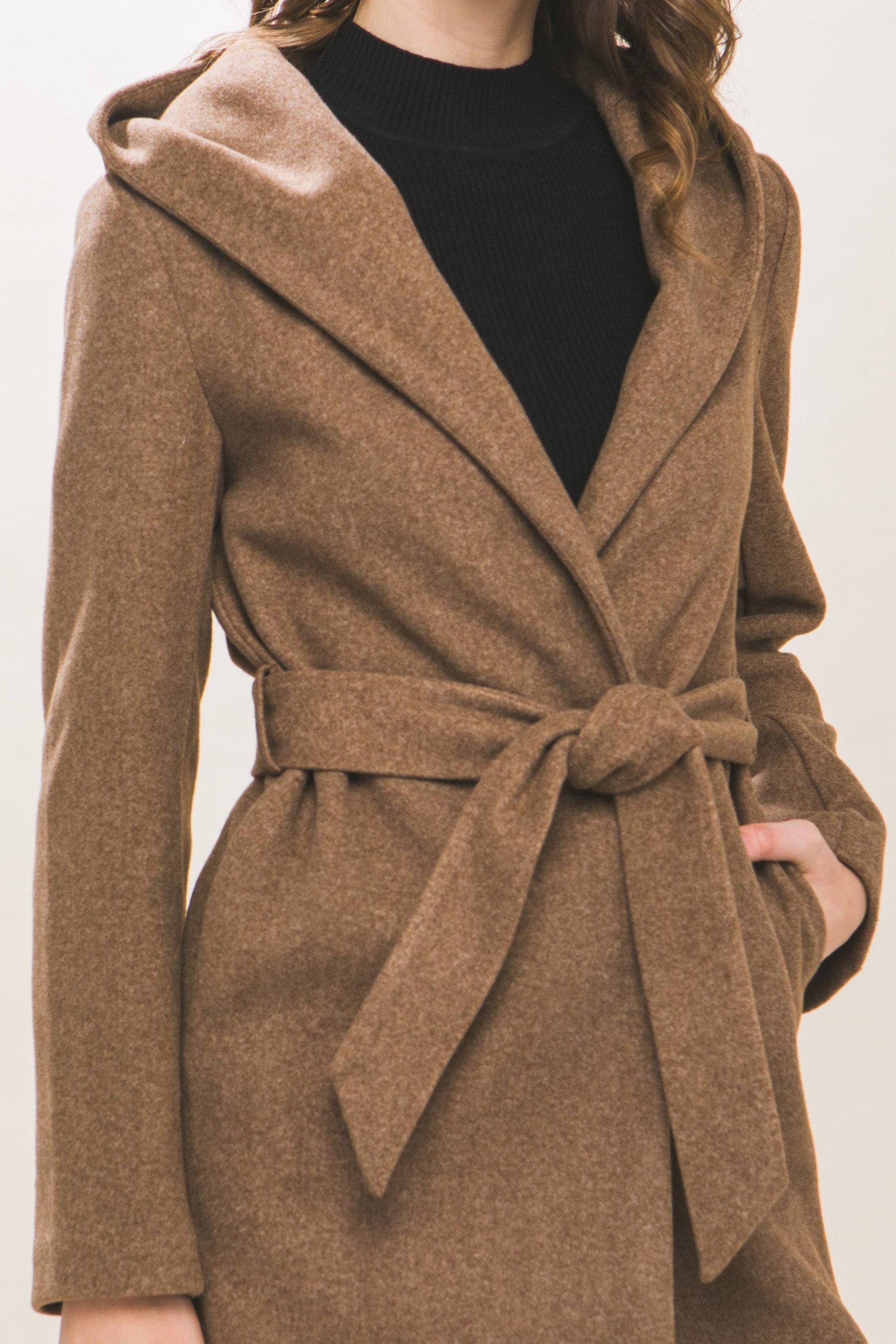 Jay Belted Hoodie Coat - Size L