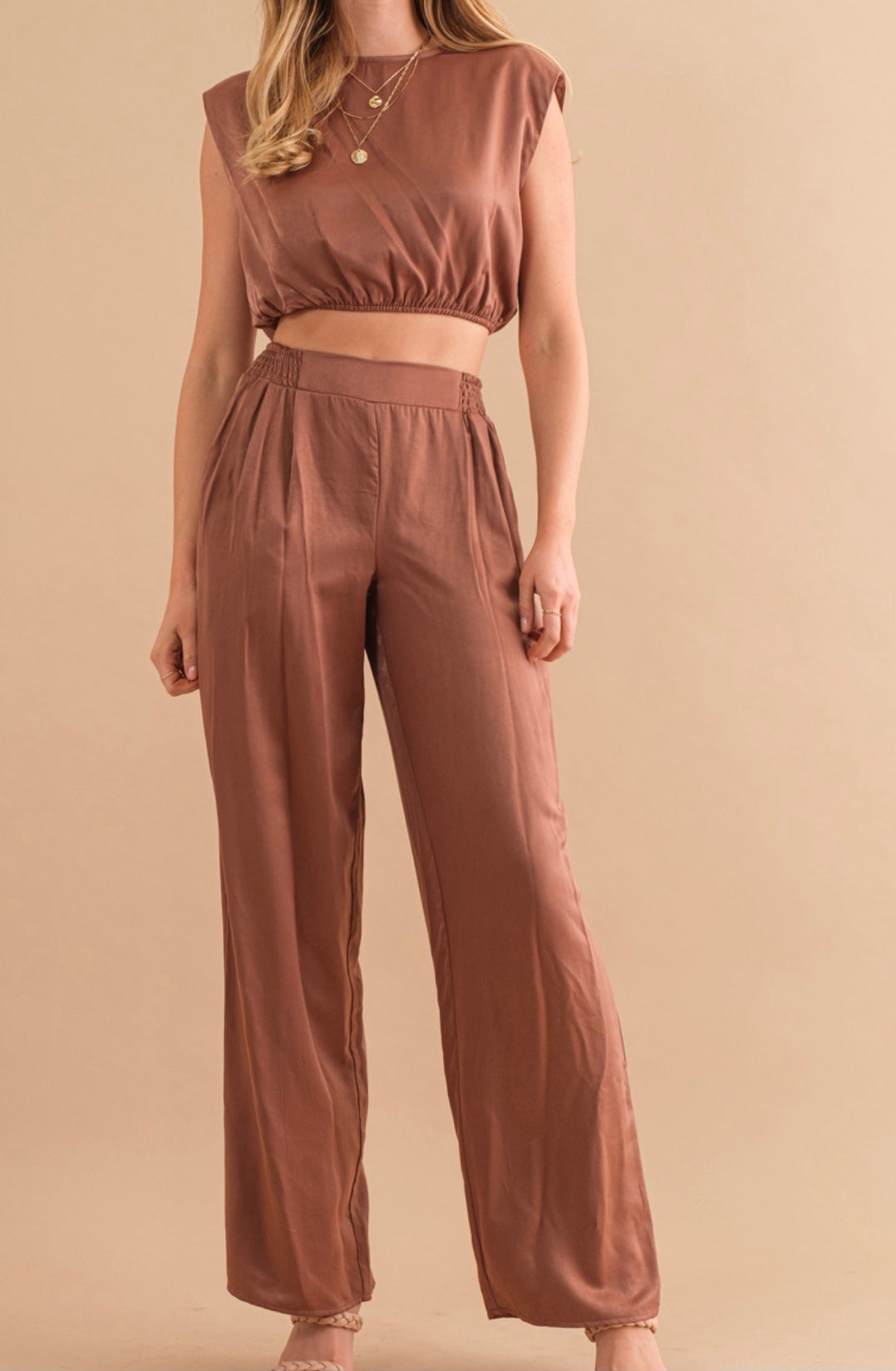 Luna Satin Pants Set