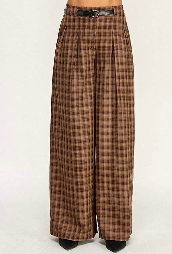 Serenity Plaid Belted Pants