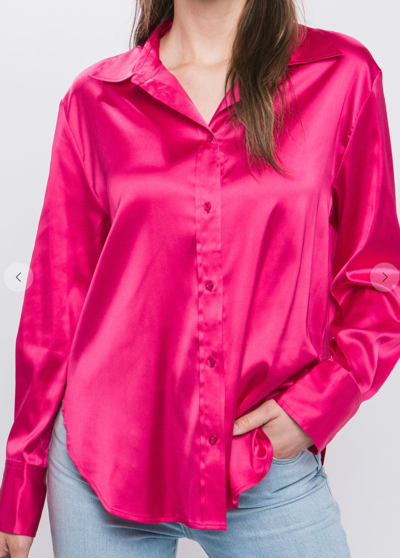 Luna Satin Button Down