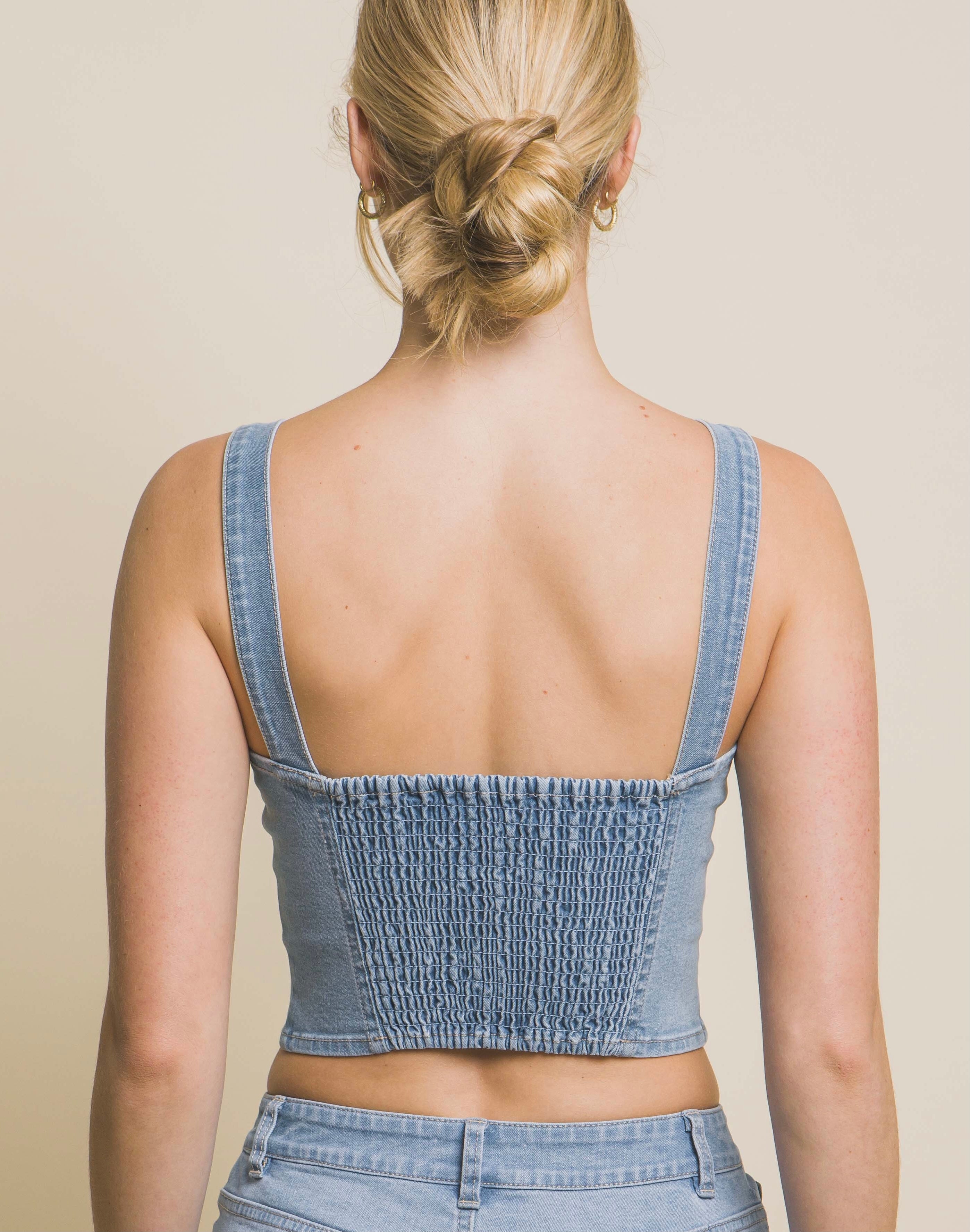 Zully Denim Sweetheart Top