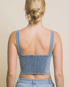 Zully Denim Sweetheart Top
