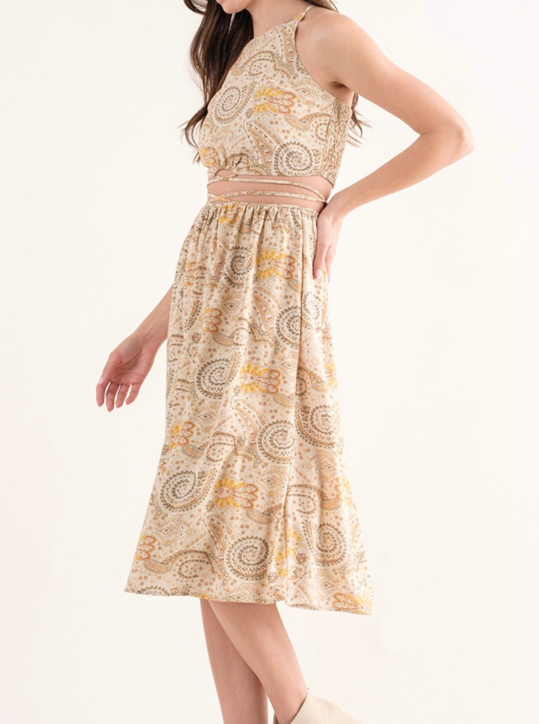 Dee Paisley Print Skirt Set