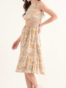 Dee Paisley Print Skirt Set
