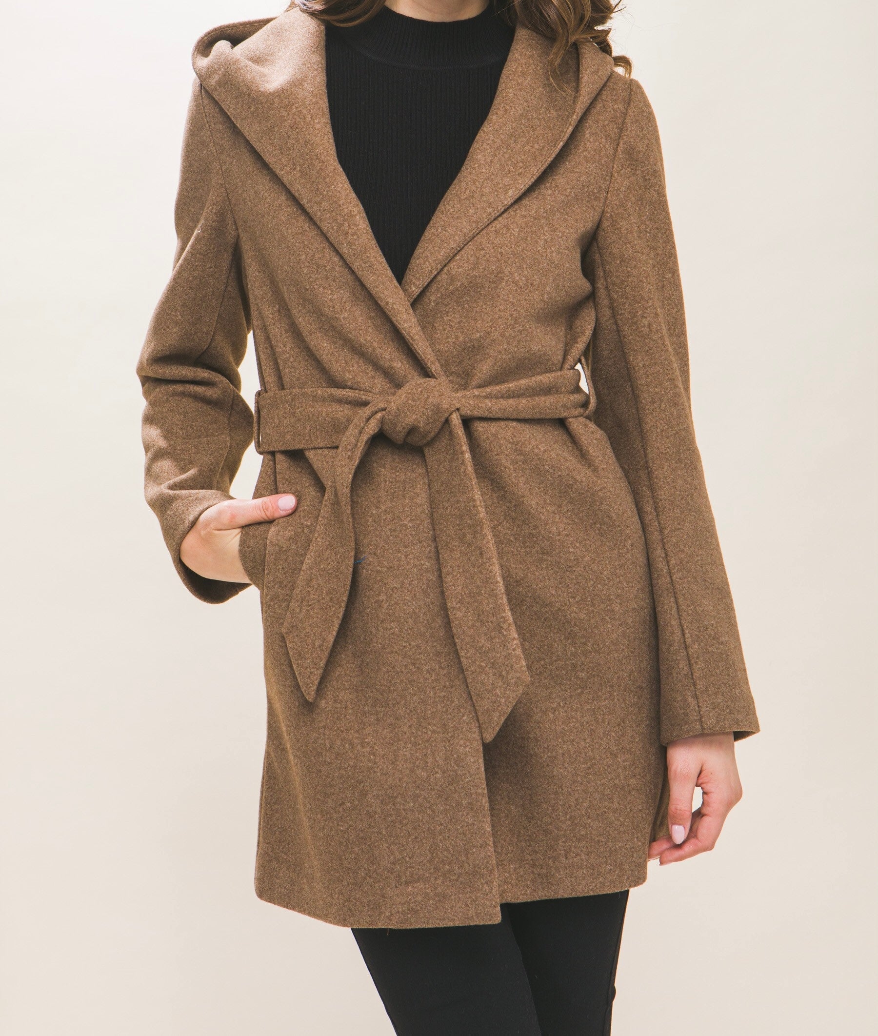 Jay Belted Hoodie Coat - Size L