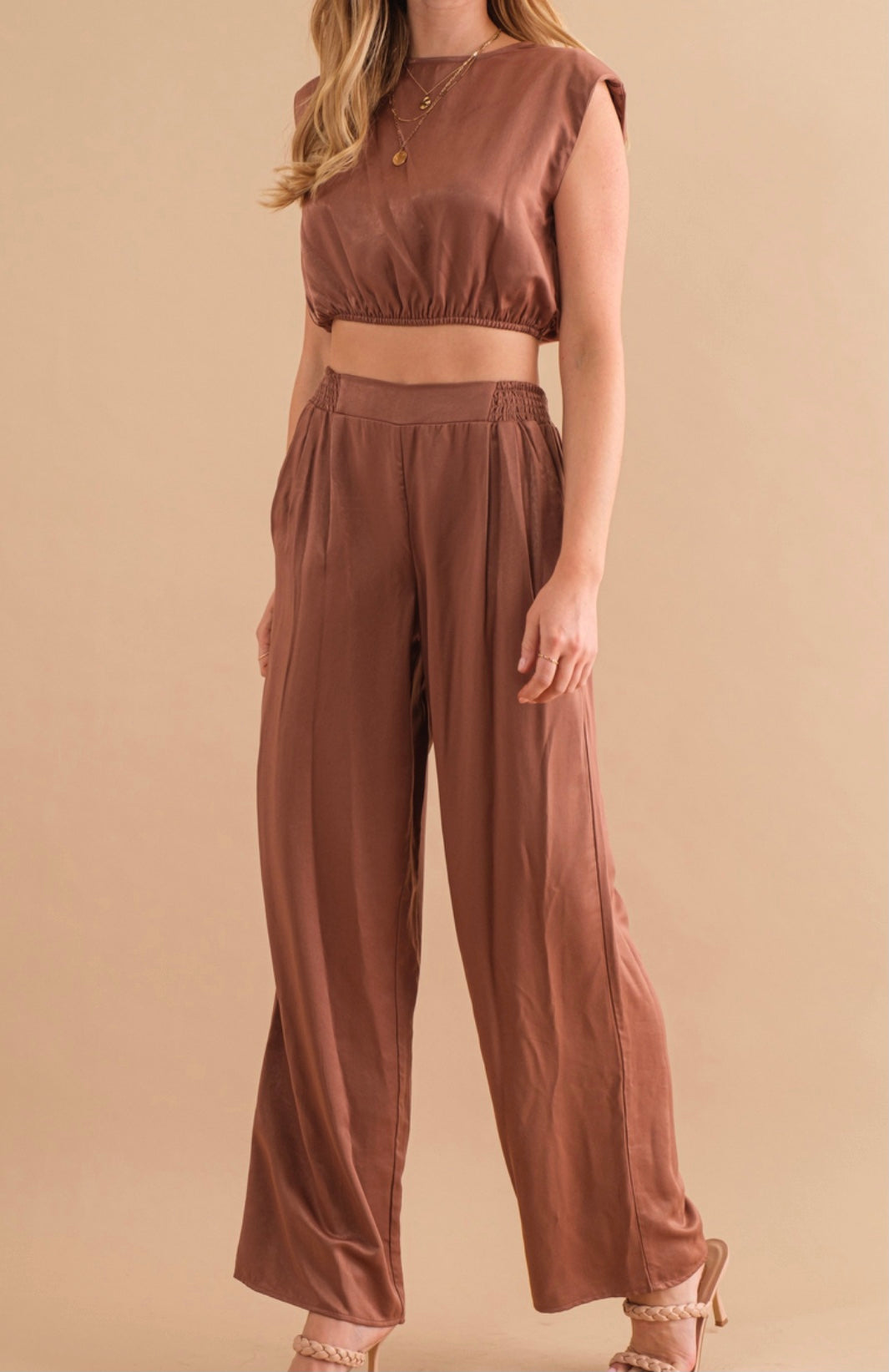 Luna Satin Pants Set