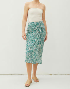 Angie Printed Draped Midi Skirt