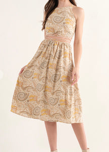 Dee Paisley Print Skirt Set