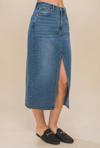 Jay Denim Midi Skirt (Multiple Colors Available)