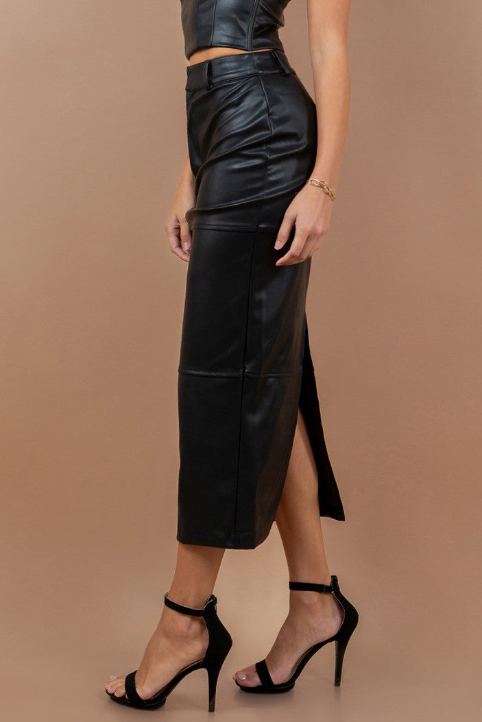 Ari Leatherette Pencil Skirt (Multiple Colors Available)