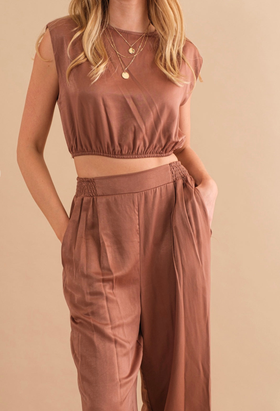 Luna Satin Pants Set