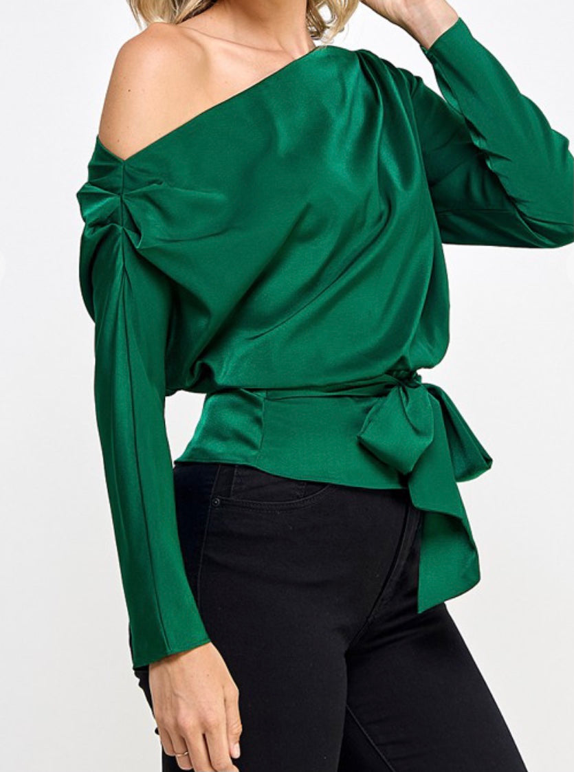 Andy Asymmetrical Ruched Blouse