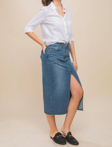 Jay Denim Midi Skirt (Multiple Colors Available)
