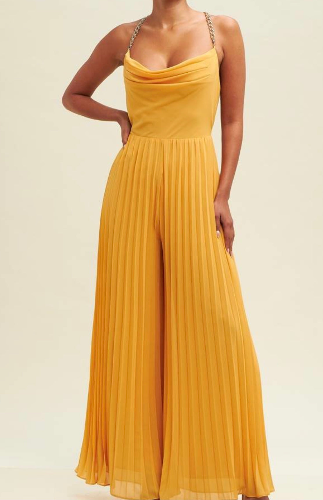 Jay Pleated Chain Jumpsuit