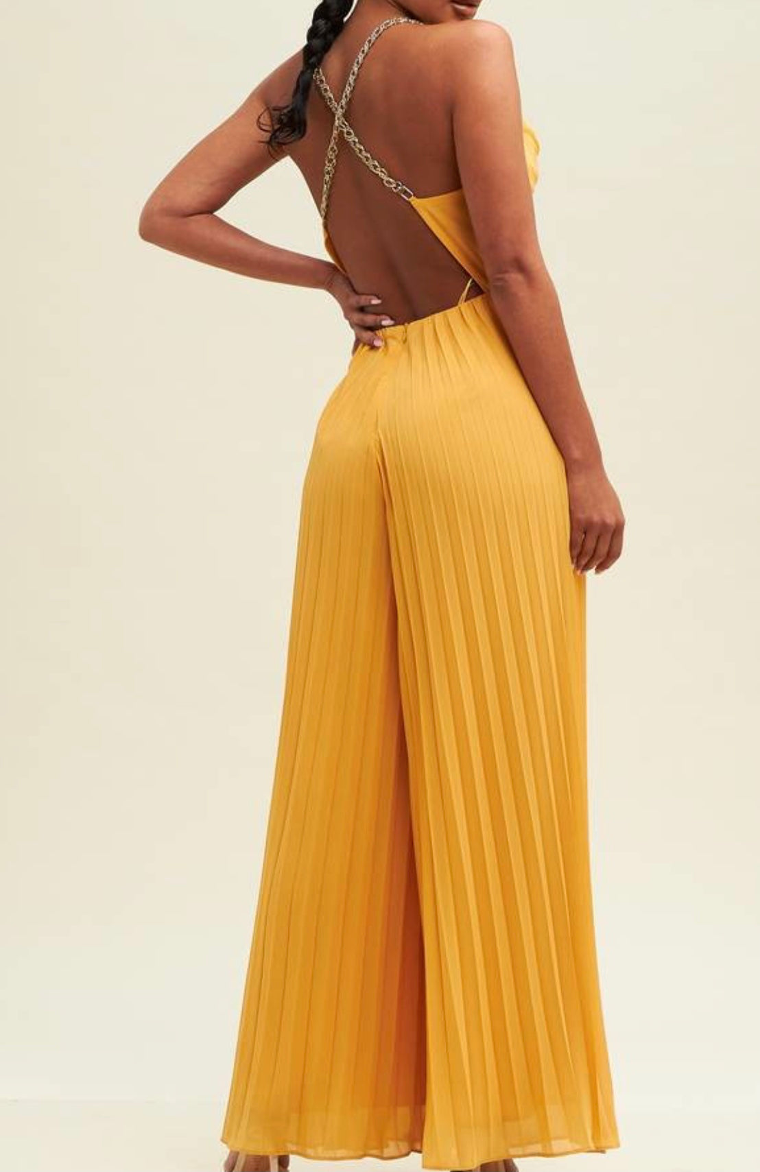 Jay Pleated Chain Jumpsuit