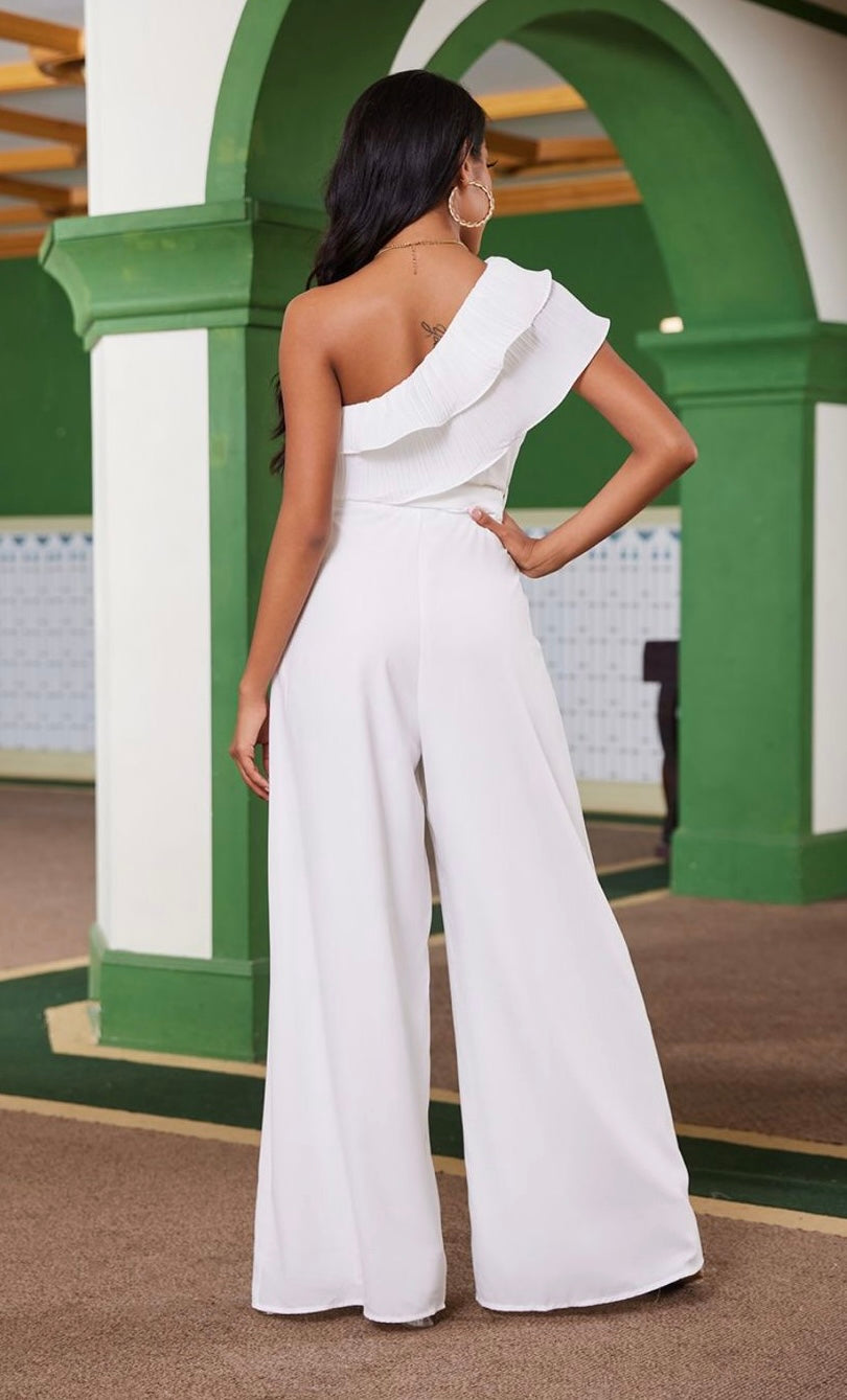Luna One Shoulder Jumpsuit with Belt