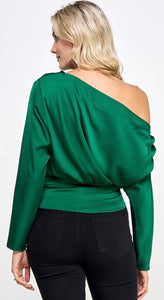 Andy Asymmetrical Ruched Blouse