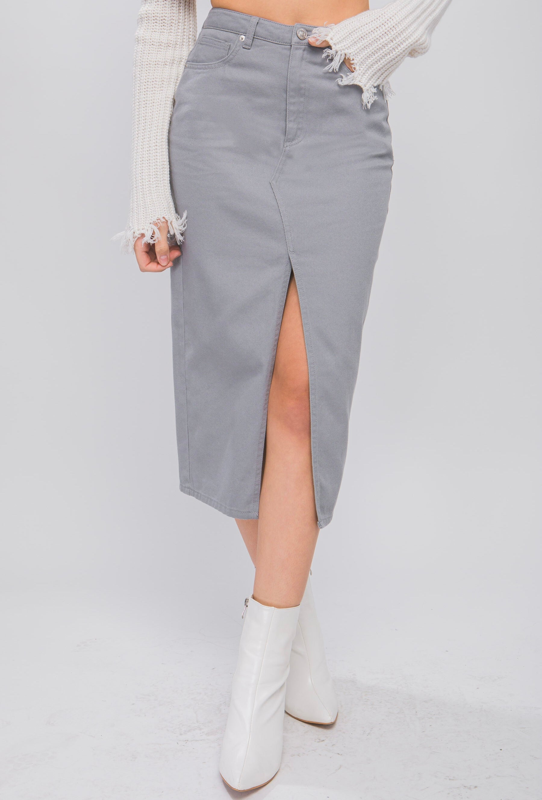 Jay Denim Midi Skirt (Multiple Colors Available)