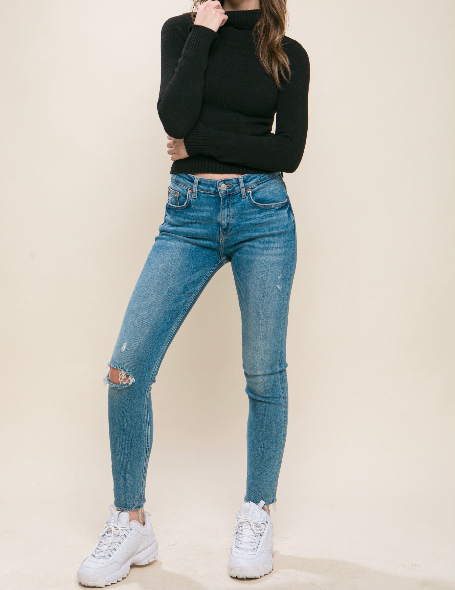 Zully Mock Neck Sweater Top