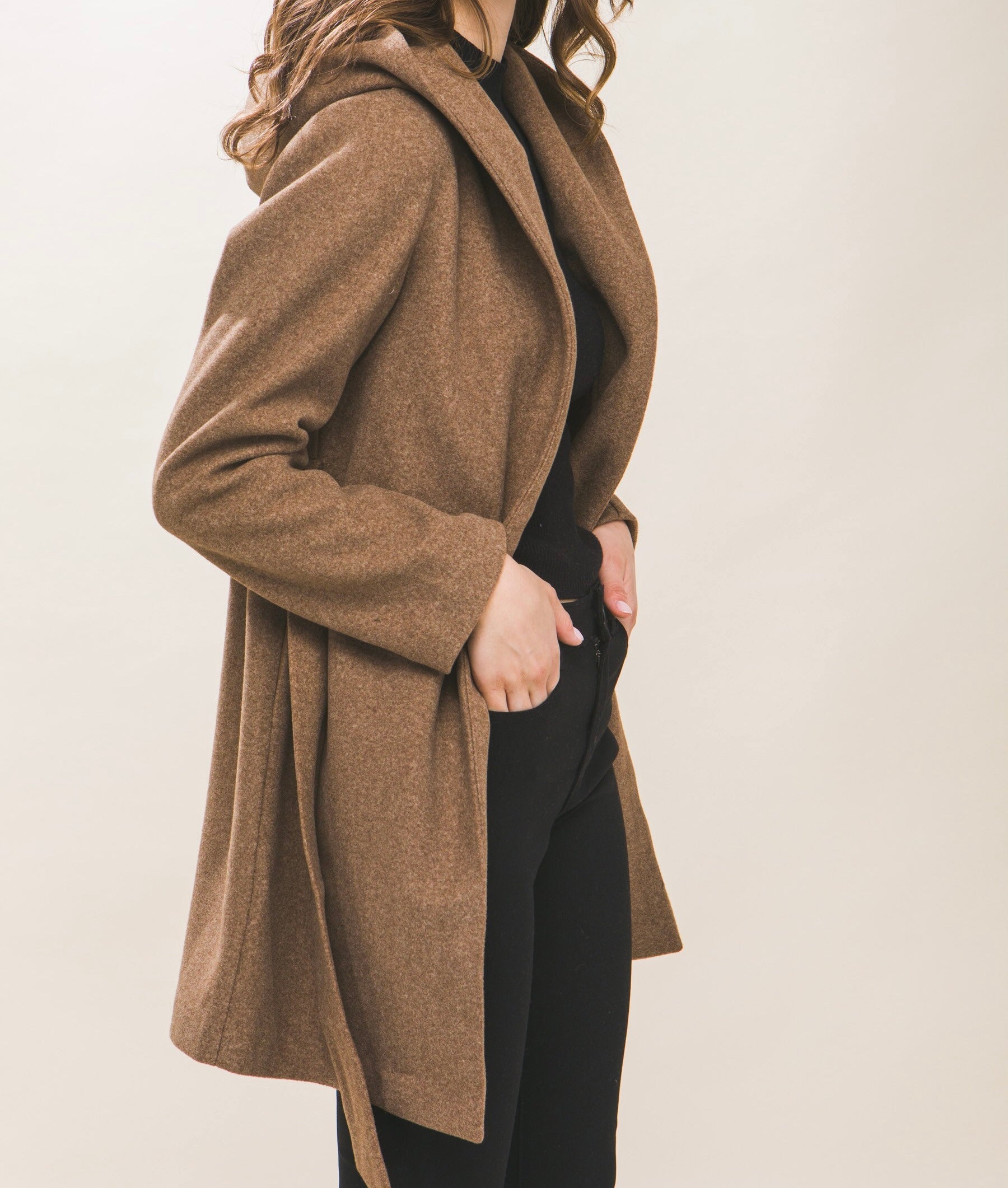 Jay Belted Hoodie Coat - Size L