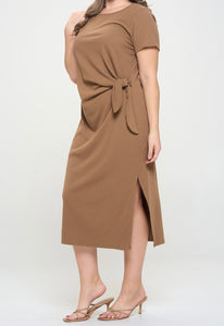 Curvy Side Knot Midi Dress - Size 2X