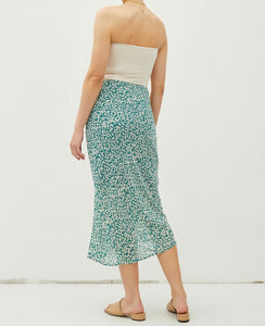 Angie Printed Draped Midi Skirt