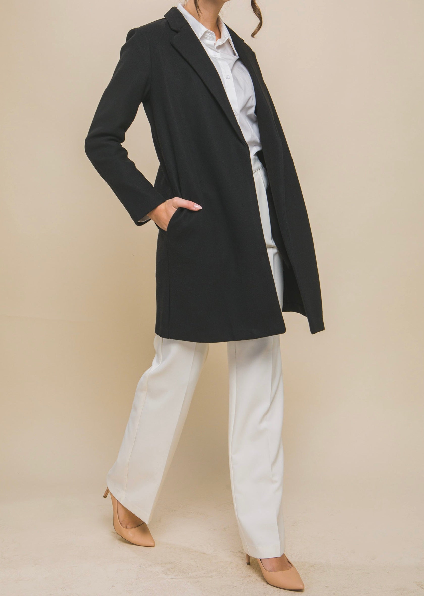 Santi Long Line Coat - Size L