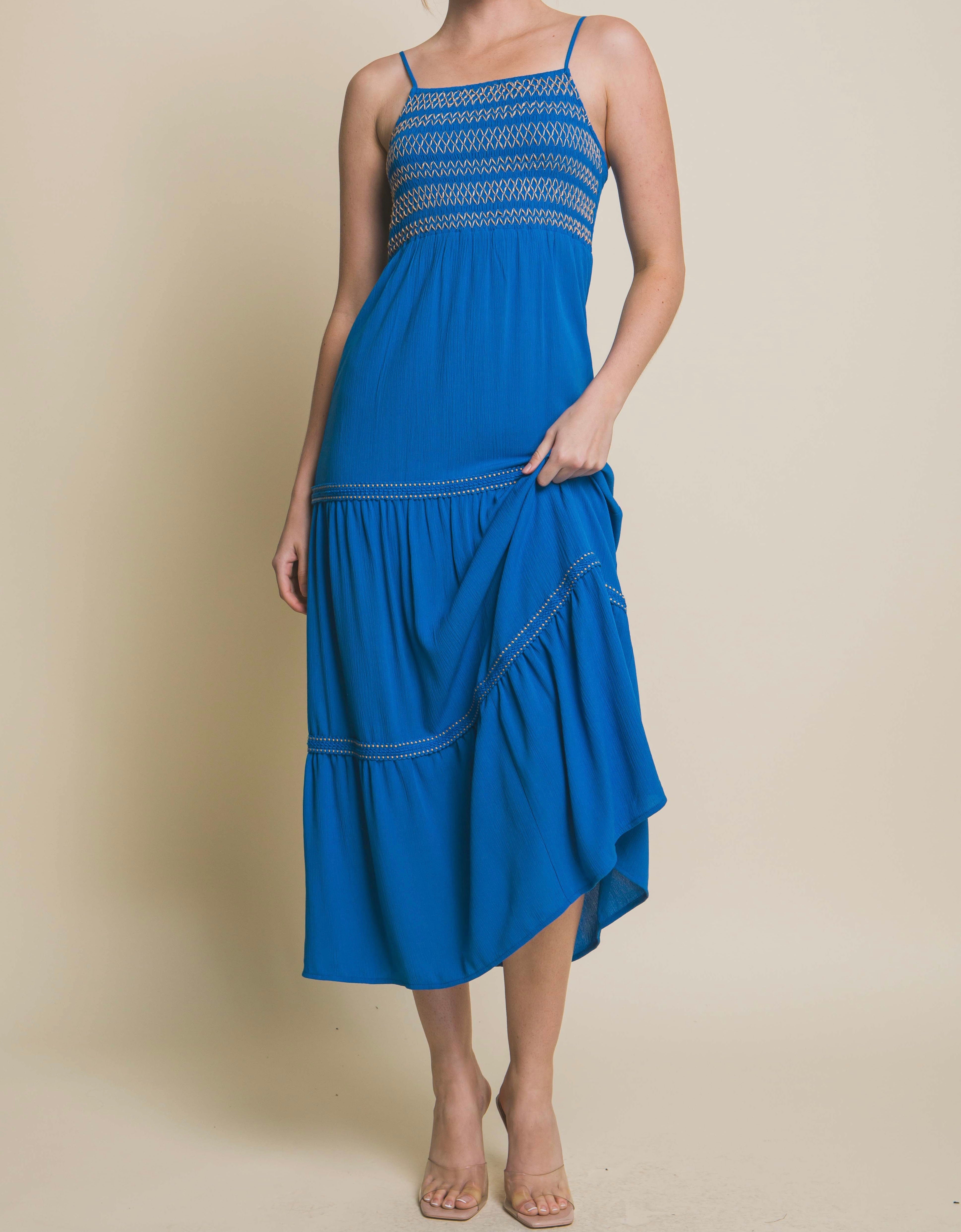 Andres Azure Maxi Dress - Size M