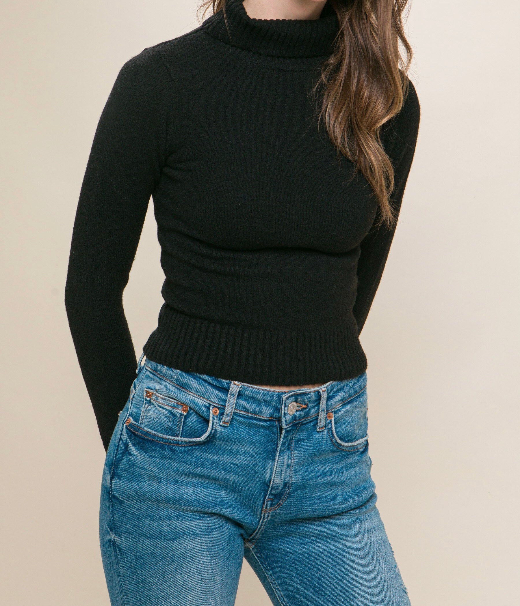 Zully Mock Neck Sweater Top