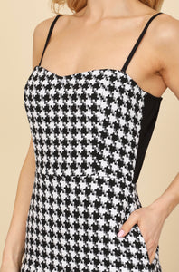 Dee Houndstooth Mini Dress - Size L