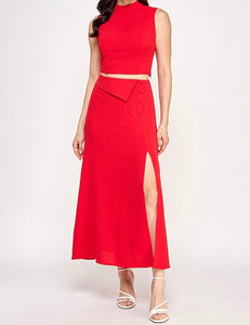 Angie Red Skirt Set - Size L