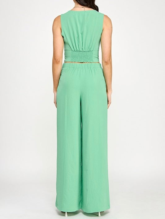 Sarah Aqua Pants Set